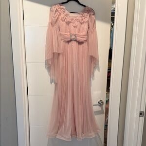 Girls Pink Chiffon Flower Accent Dress